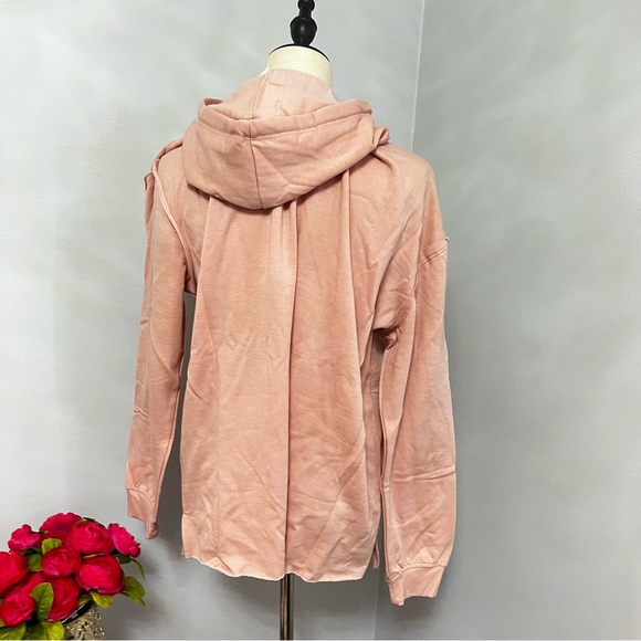 C & C California Pink Hooded Sweatshirt With Heart Detail Print - Size Medium - Picture 14 of 14